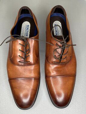 Kenneth Cole Reaction Edge Flex Oxford Dress Shoes Cognac Men’s Size 11